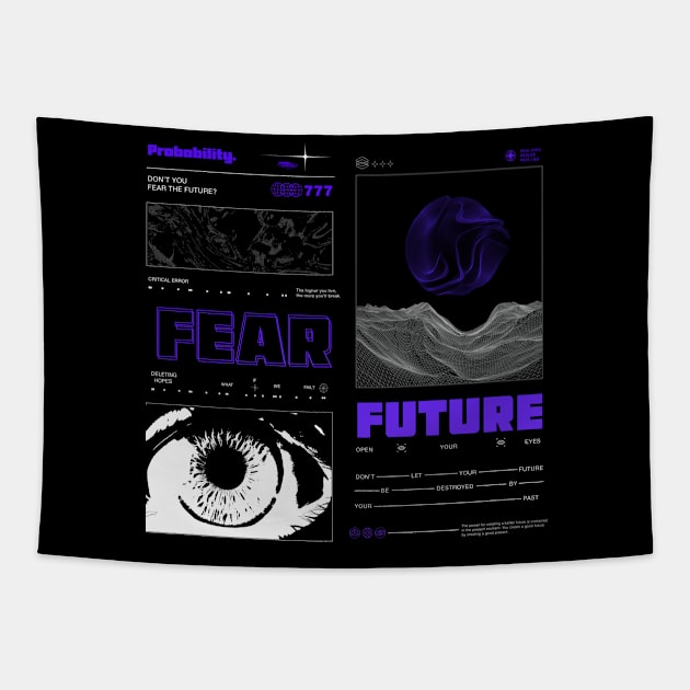 Streetwear Brutalism Purple Design Tapestry by Cyber Cyanide