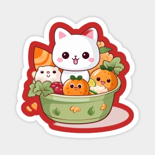 Cat kawaii bento sushi T-Shirt cute  funny Magnet