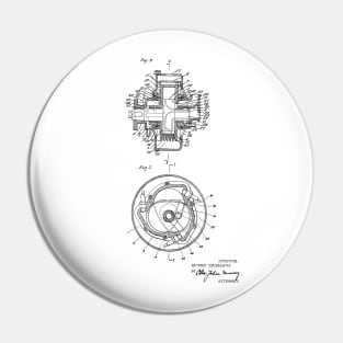 Rotary Internal Combustion Engine Vintage Patent Hand Drawing Pin