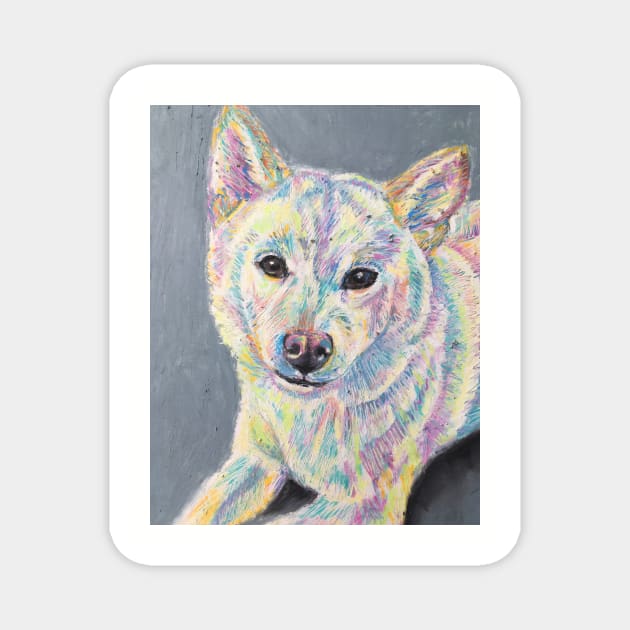 Colourful Shiba -Inu Magnet by Merlinsmates