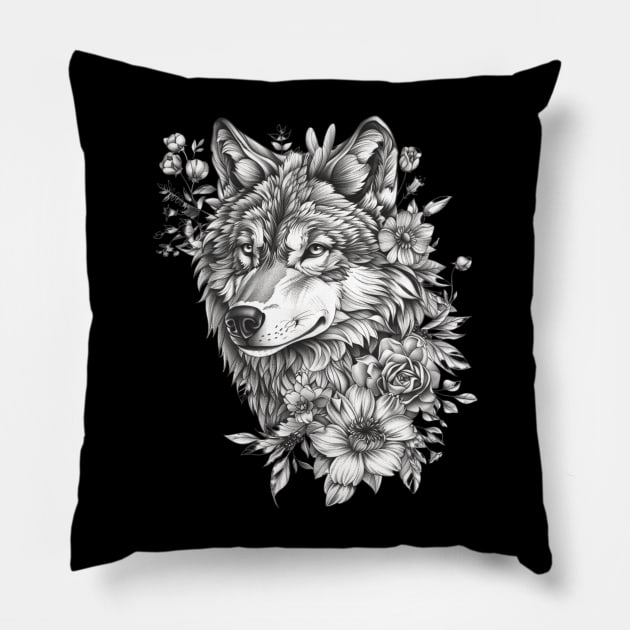 Wolf Habitat Restoration Pillow by Merle Huisman