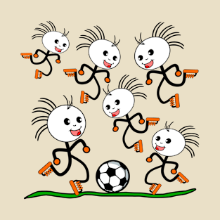 Stick Drawing Soccer Sports for Kids Team T-Shirt