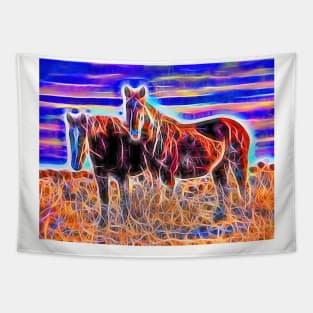 Two Wild Horses Tapestry