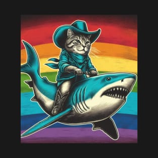 Cat Riding a Shark T-Shirt