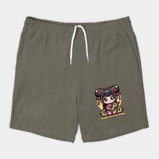 Kawaii Chinese New Year Snake and Girl Shorts