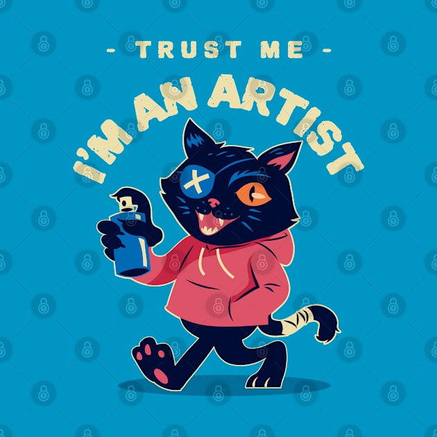 Funny Cat Painter - Trust Me I'm An Artist by Etopix