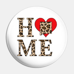 New Mexico Home Leopard Print Pin