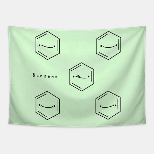 Cute Benzene Rings Pack Tapestry by Sofia Sava