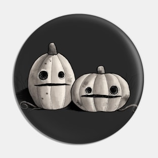 Old Friends - Pumpkins in Black and Grey Pin