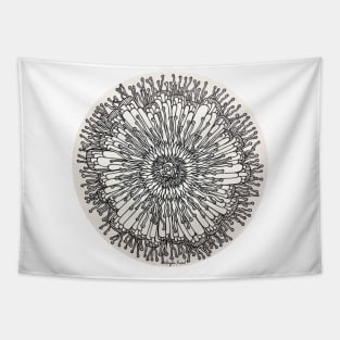 Black and White Flower Tapestry