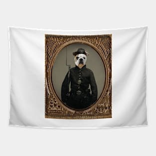 Bull Dog in Uniform Tapestry