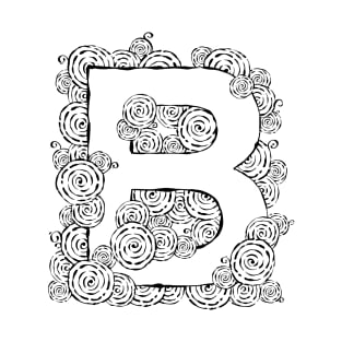 Letter B with Vintage Swirl Art T-Shirt