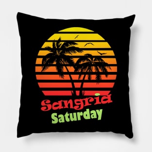 Sangria Saturday 80s Sunset Pillow