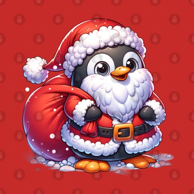 Santa Penguin by TooplesArt