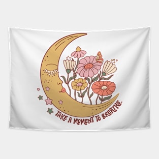 Moon and flower cute Tapestry