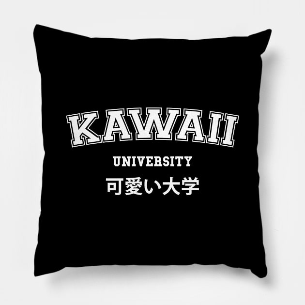 KAWAII UNIVERSITY Pillow by tinybiscuits