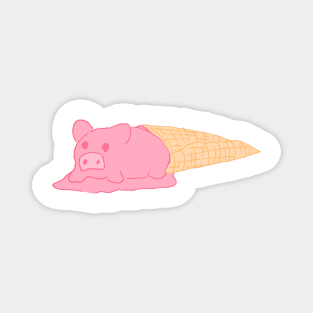 melty ice cream pig Magnet