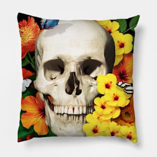 Vibrant Flowery Skull - Flowery Bones Series Pillow