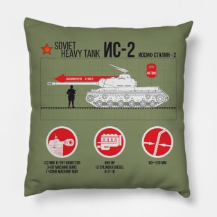 Soviet heavy tank IS-2 infographic on bright things Pillow