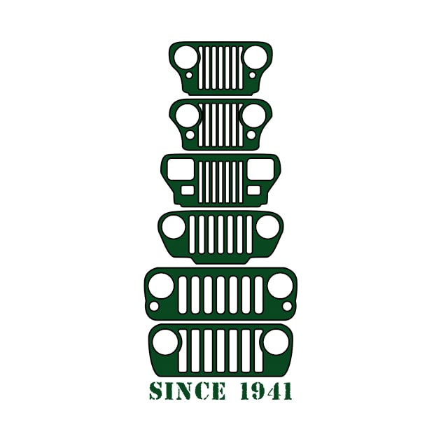 Jeep Grills Dark Green Logo by Caloosa Jeepers 