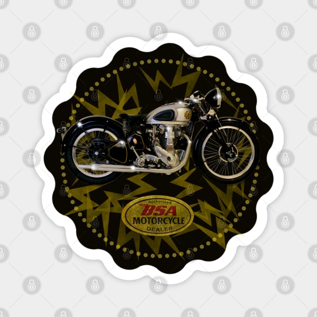 Cafe racer Legends BSA Motorcycles Magnet by MotorManiac