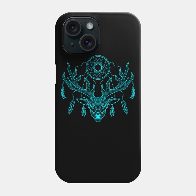 Mandala neon deer design with a deer designed in a mandala style Phone Case by g14u