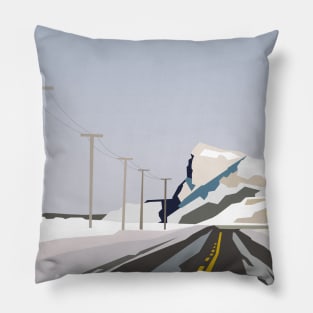 Winter road. Pillow