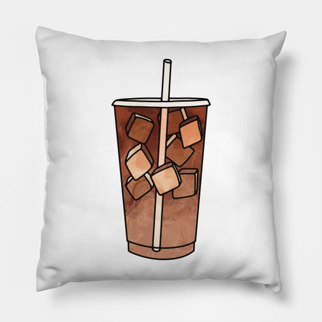 Iced Macchiato Coffee Cup Pillow by murialbezanson