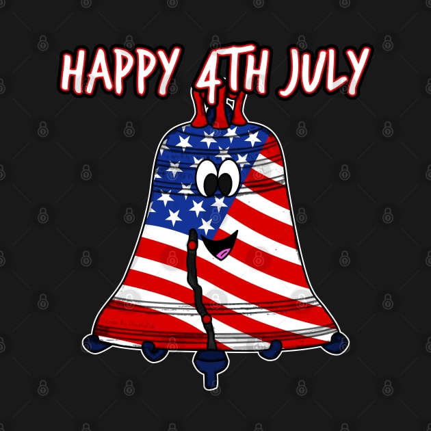 Happy 4th July Kids The Liberty Bell American Flag by doodlerob