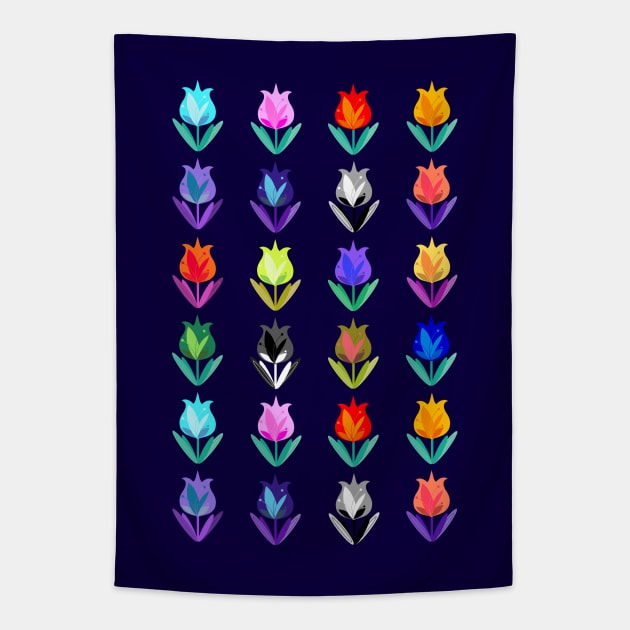 Nocturne Tulip Garden Tapestry by nocturne-design