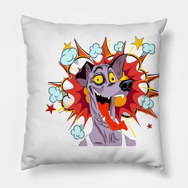 FUNNY CRAZY DOG Pillow by AlexxElizbar