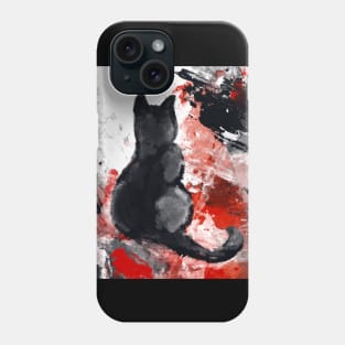 Black cat asian style Phone Case