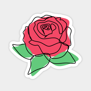 minimalist rose Magnet