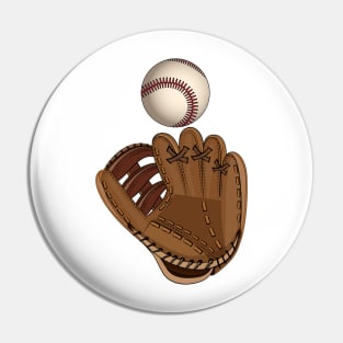 Baseball Glove And Baseball Pin