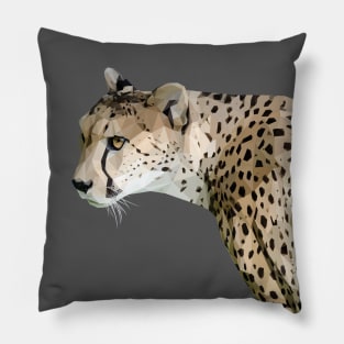 Low Poly Cheetah Pillow