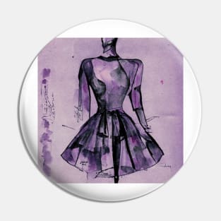 Fashion Purple Watercolor Ombre Model Suit Pin