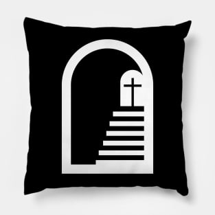 Stairs leading to the cross of Christ. Pillow