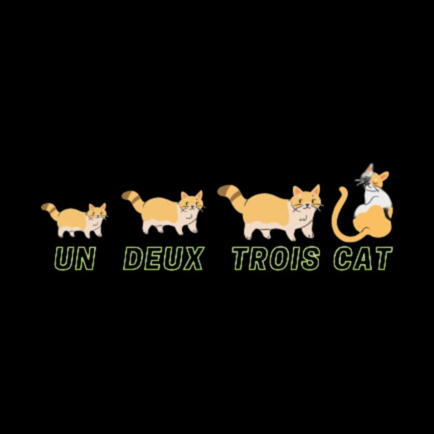 Un Deux Trois Cat (Cute Cat Shirt Wordplay) by Magnus28