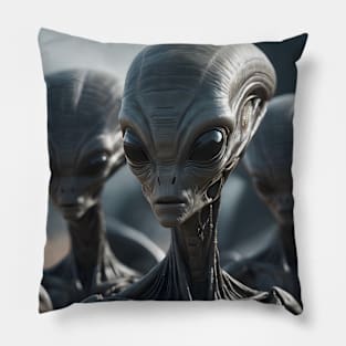 Grey Aliens Pillow