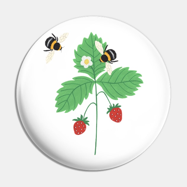 Strawberry plant with bees Pin by NashTheArtist