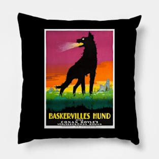 The Hound of the Baskervilles - 1929 Swedish Film Poster - Sherlock Holmes Pillow