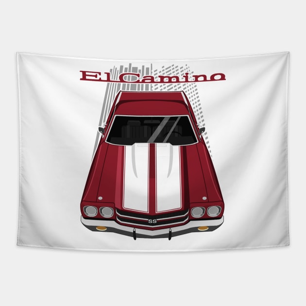 Chevrolet El Camino SS 1970 - black cherry maroon Tapestry by V8social