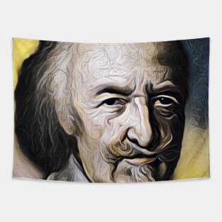 Thomas Hobbes Yellow Portrait | Thomas Hobbes Artwork 9 Tapestry