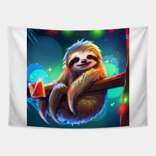 Cute Sloth Drawing Tapestry