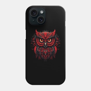 Beautiful Ornamental Red Owl Phone Case