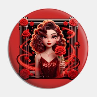 Valentine's Rose Beauty Pin