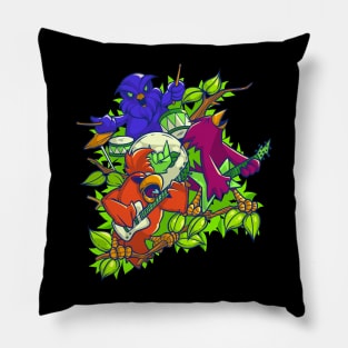 Colorful rock music - Bird Rock Band Pillow