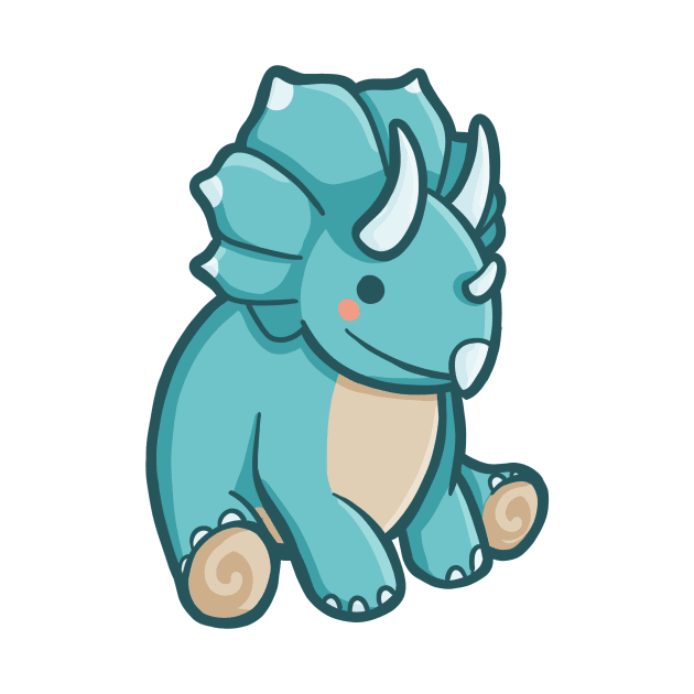 Cute Triceratops, Dino, Dinosaur by hugadino