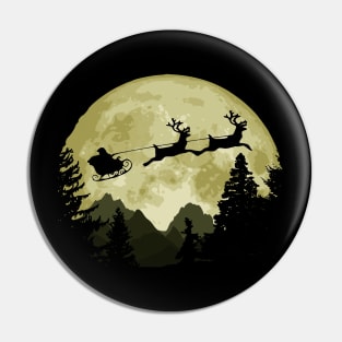 Santa Claus And The Moon Pin