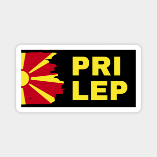 Prilep City with North Macedonia Flag Design Magnet